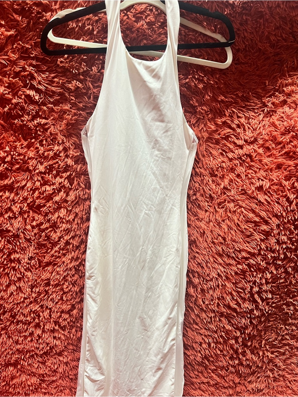 Fashion Nova Off White Racerback Bodycon Dress with mesh sides Size Large